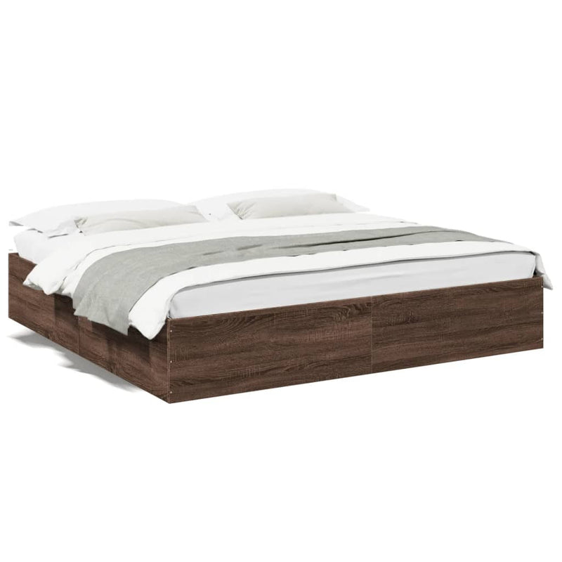 Bedframe bewerkt hout bruin eikenkleur 180x200 cm