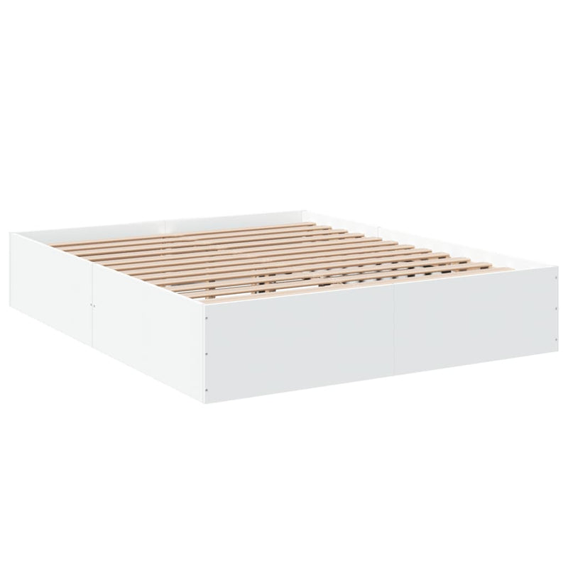 Bedframe bewerkt hout wit 160x200 cm