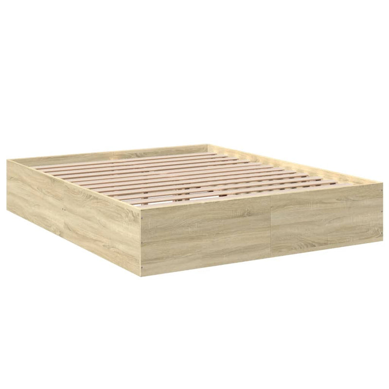Bedframe bewerkt hout sonoma eikenkleurig 160x200 cm