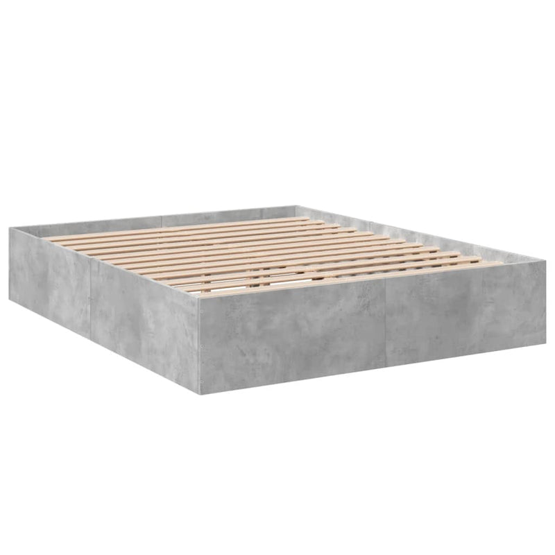 Bedframe bewerkt hout betongrijs 160x200 cm