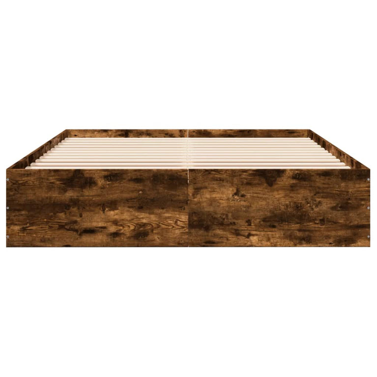 Bedframe bewerkt hout gerookt eikenkleurig 160x200 cm