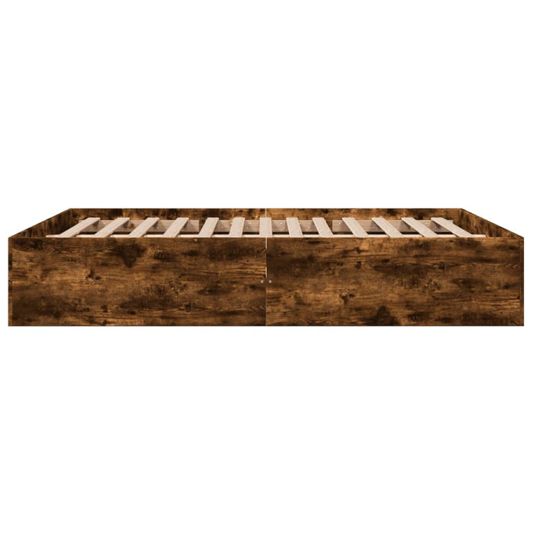 Bedframe bewerkt hout gerookt eikenkleurig 160x200 cm