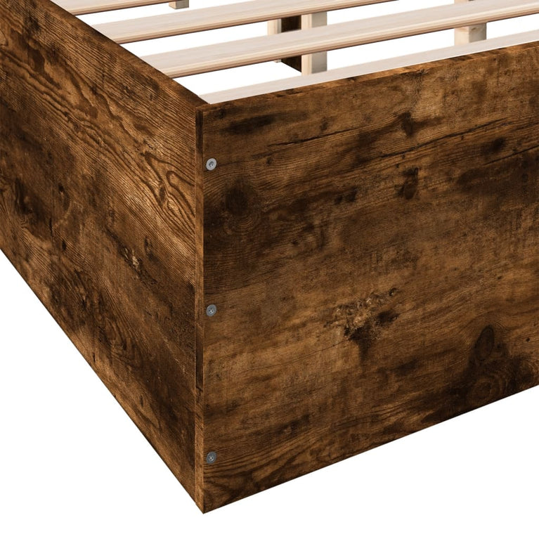 Bedframe bewerkt hout gerookt eikenkleurig 160x200 cm