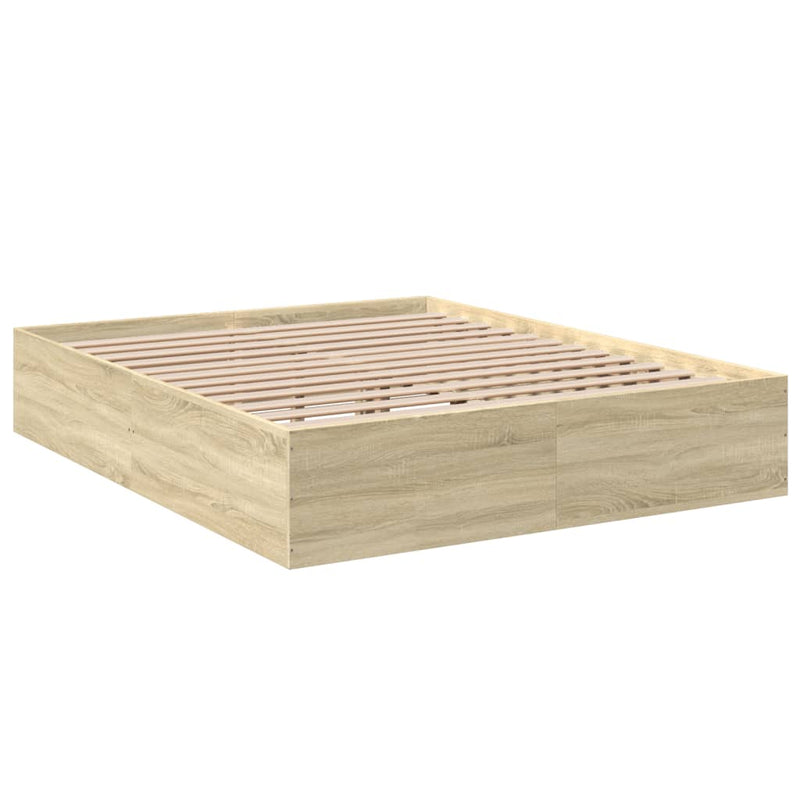Bedframe bewerkt hout sonoma eikenkleurig 150x200 cm