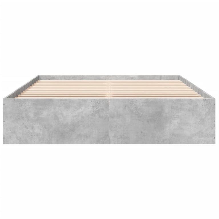 Bedframe bewerkt hout betongrijs 150x200 cm