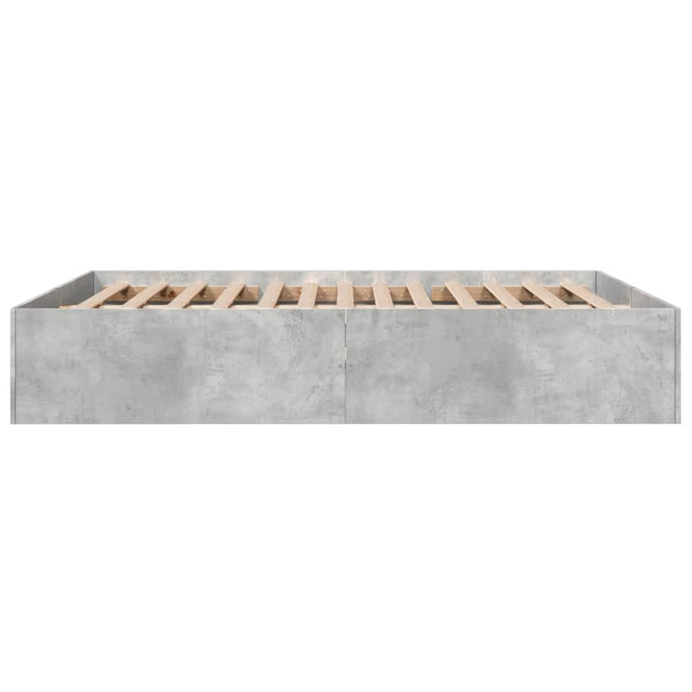 Bedframe bewerkt hout betongrijs 150x200 cm