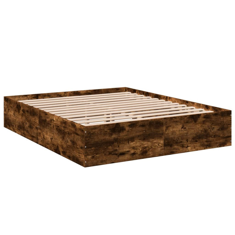 Bedframe bewerkt hout gerookt eikenkleurig 150x200 cm