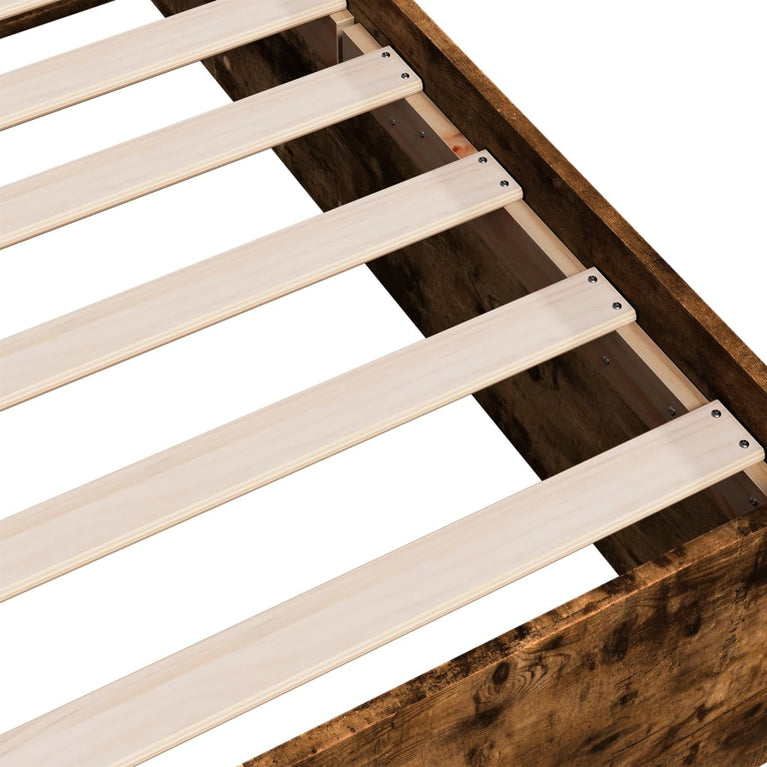 Bedframe bewerkt hout gerookt eikenkleurig 150x200 cm