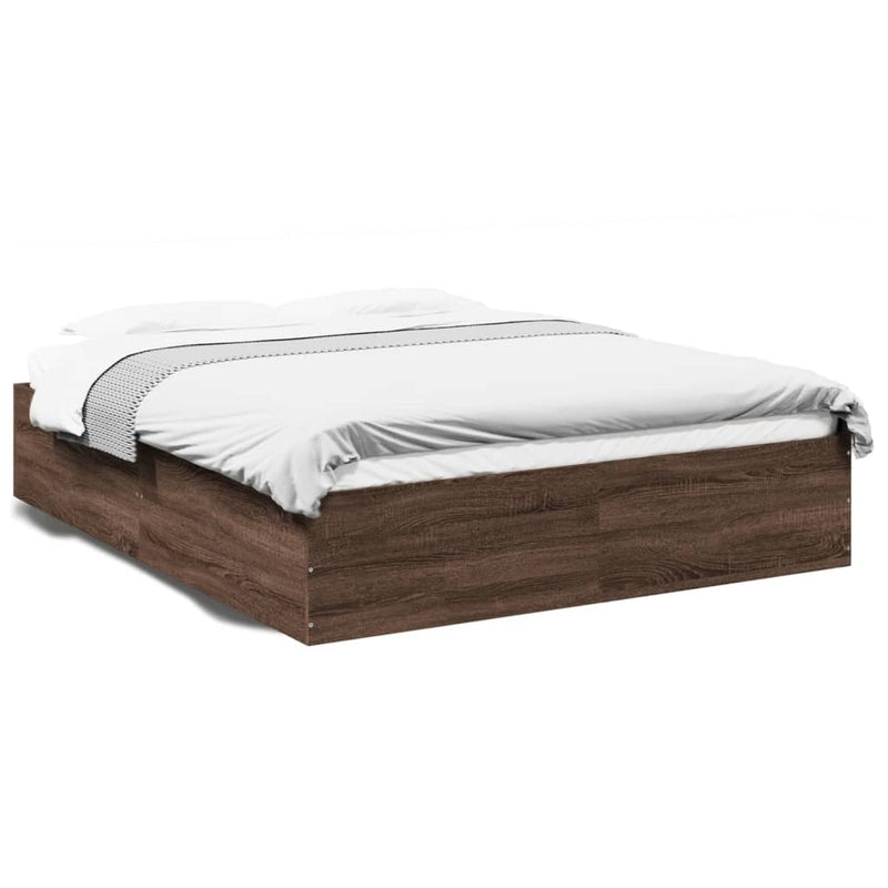 Bedframe bewerkt hout bruin eikenkleur 150x200 cm