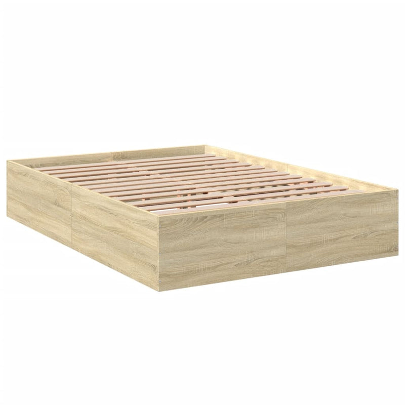 Bedframe bewerkt hout sonoma eikenkleurig 140x200 cm