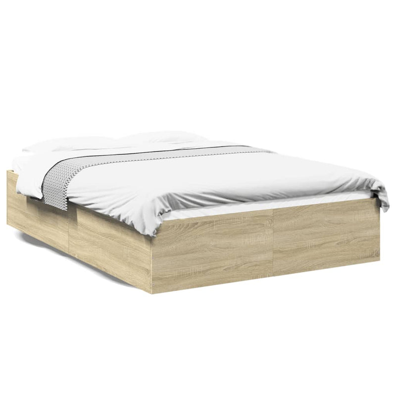 Bedframe bewerkt hout sonoma eikenkleurig 140x200 cm