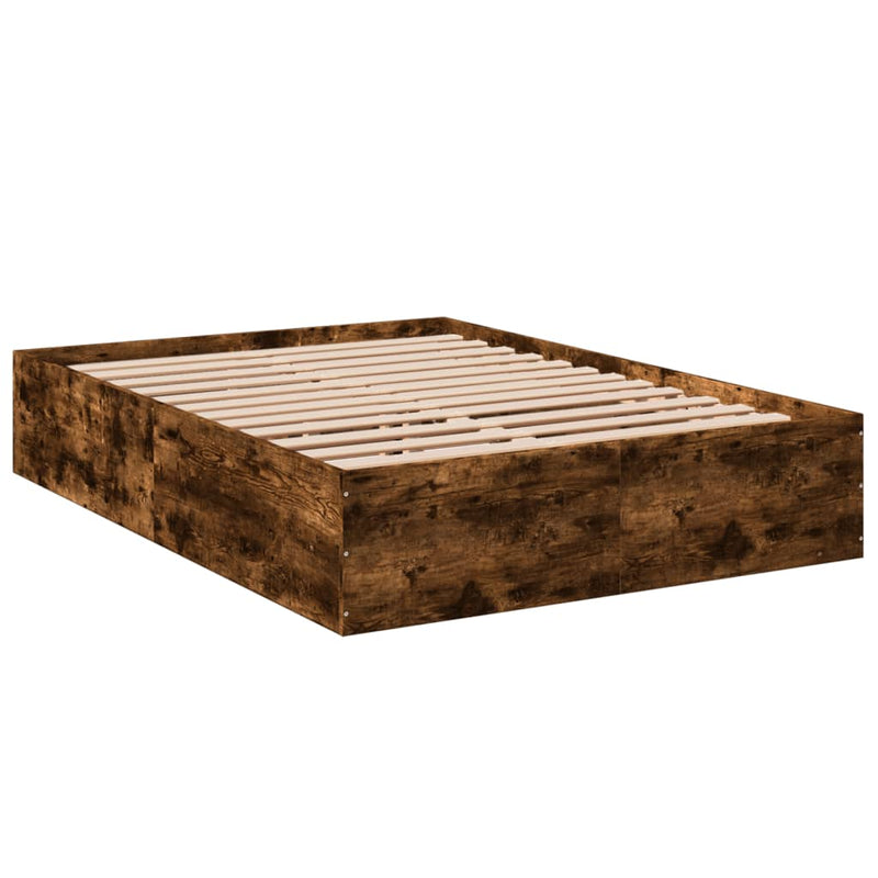 Bedframe bewerkt hout gerookt eikenkleurig 140x200 cm