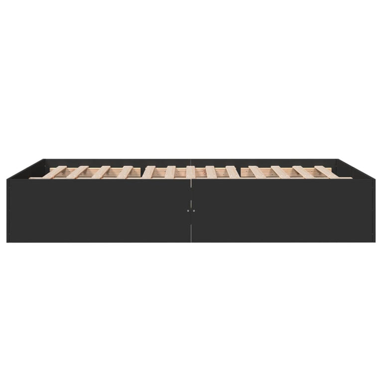 Bedframe bewerkt hout zwart 120x200 cm