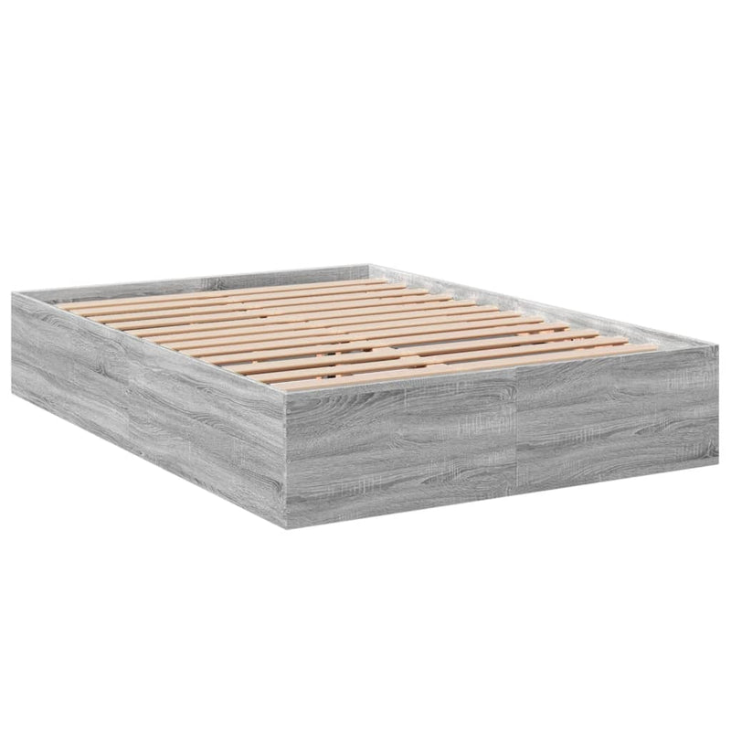 Bedframe bewerkt hout grijs sonoma eikenkleurig 120x200 cm