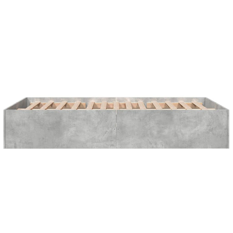 Bedframe bewerkt hout betongrijs 140x190 cm