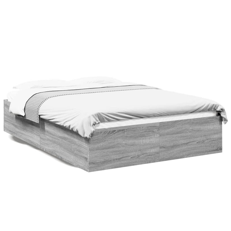 Bedframe bewerkt hout grijs sonoma eikenkleurig 140x190 cm