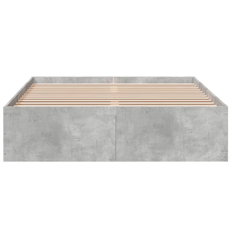 Bedframe bewerkt hout betongrijs 135x190 cm