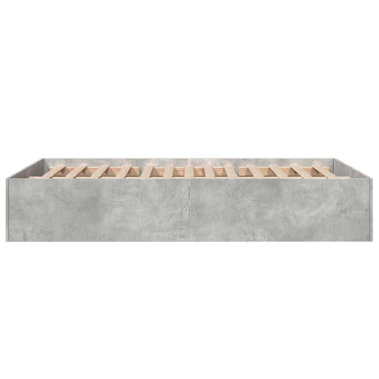 Bedframe bewerkt hout betongrijs 135x190 cm