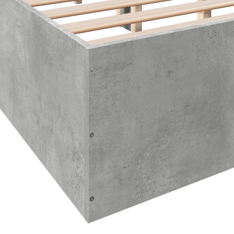Bedframe bewerkt hout betongrijs 135x190 cm