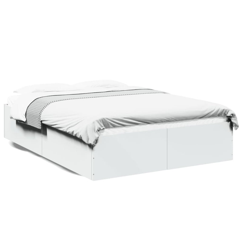 Bedframe bewerkt hout wit 120x190 cm
