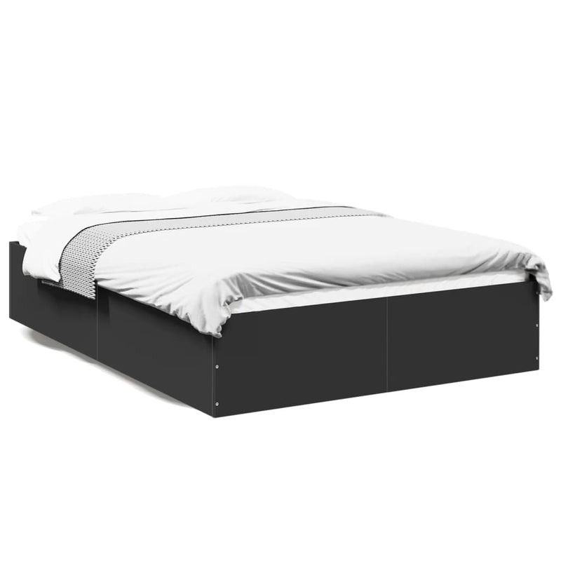Bedframe bewerkt hout zwart 120x190 cm