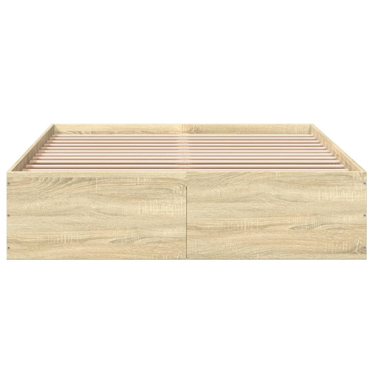 Bedframe bewerkt hout sonoma eikenkleurig 120x190 cm