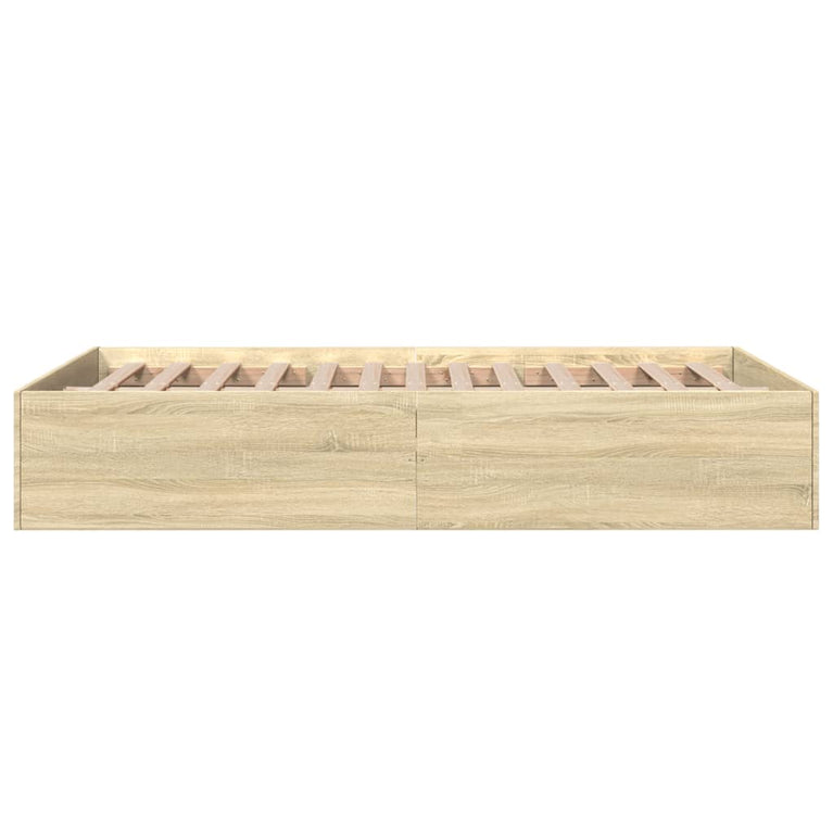 Bedframe bewerkt hout sonoma eikenkleurig 120x190 cm