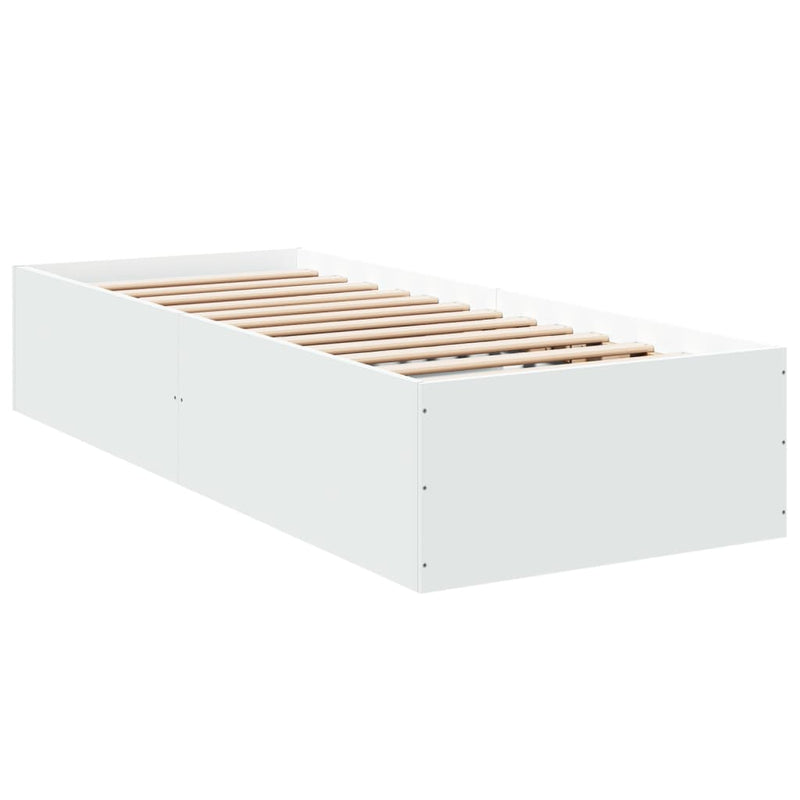 Bedframe bewerkt hout wit 100x200 cm