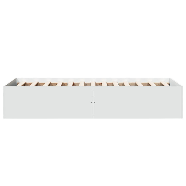 Bedframe bewerkt hout wit 100x200 cm