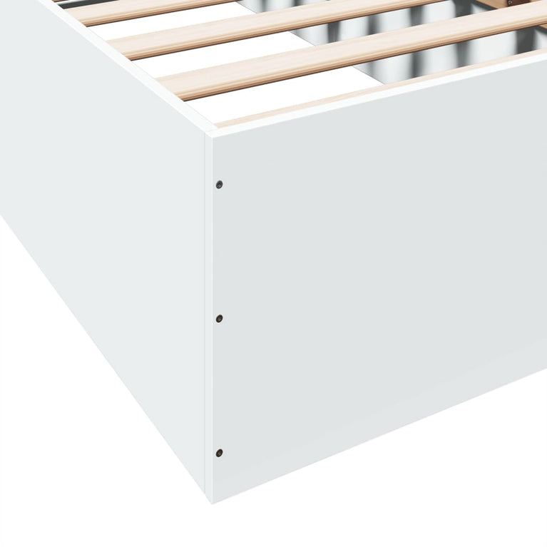 Bedframe bewerkt hout wit 100x200 cm