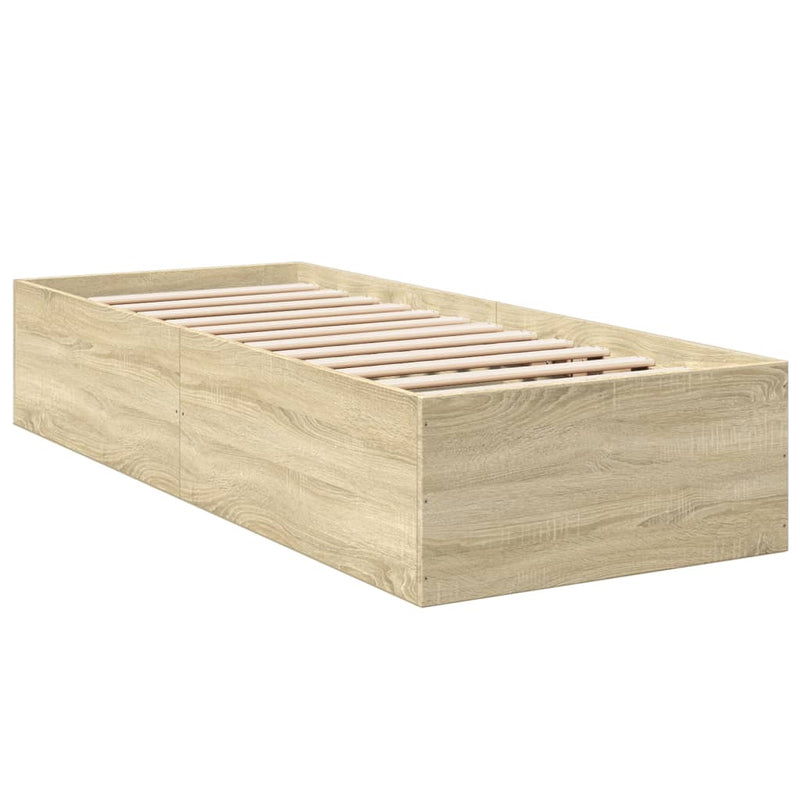 Bedframe bewerkt hout sonoma eikenkleurig 100x200 cm