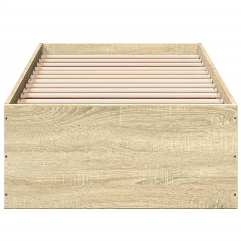 Bedframe bewerkt hout sonoma eikenkleurig 100x200 cm