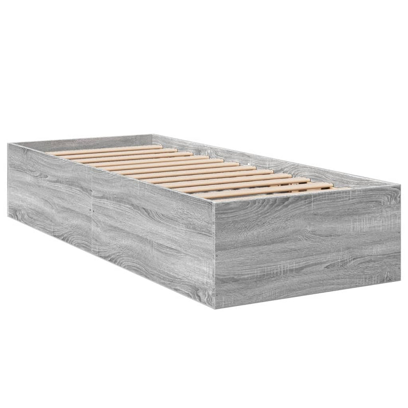Bedframe bewerkt hout grijs sonoma eikenkleurig 100x200 cm
