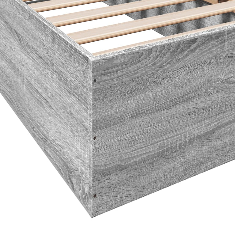 Bedframe bewerkt hout grijs sonoma eikenkleurig 100x200 cm