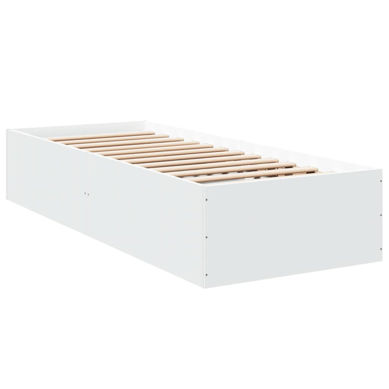 Bedframe bewerkt hout wit 90x200 cm