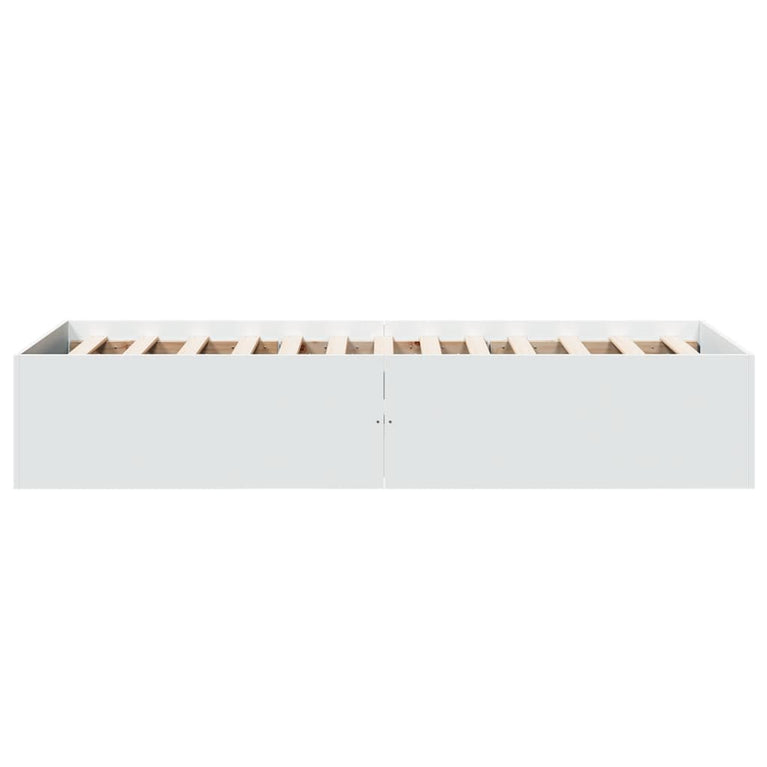 Bedframe bewerkt hout wit 90x200 cm