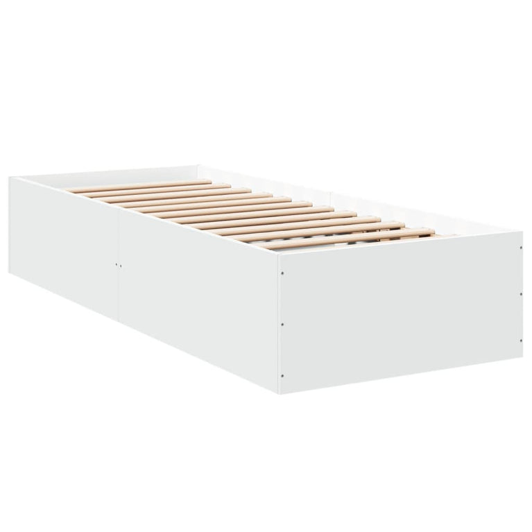 Bedframe bewerkt hout wit 90x200 cm