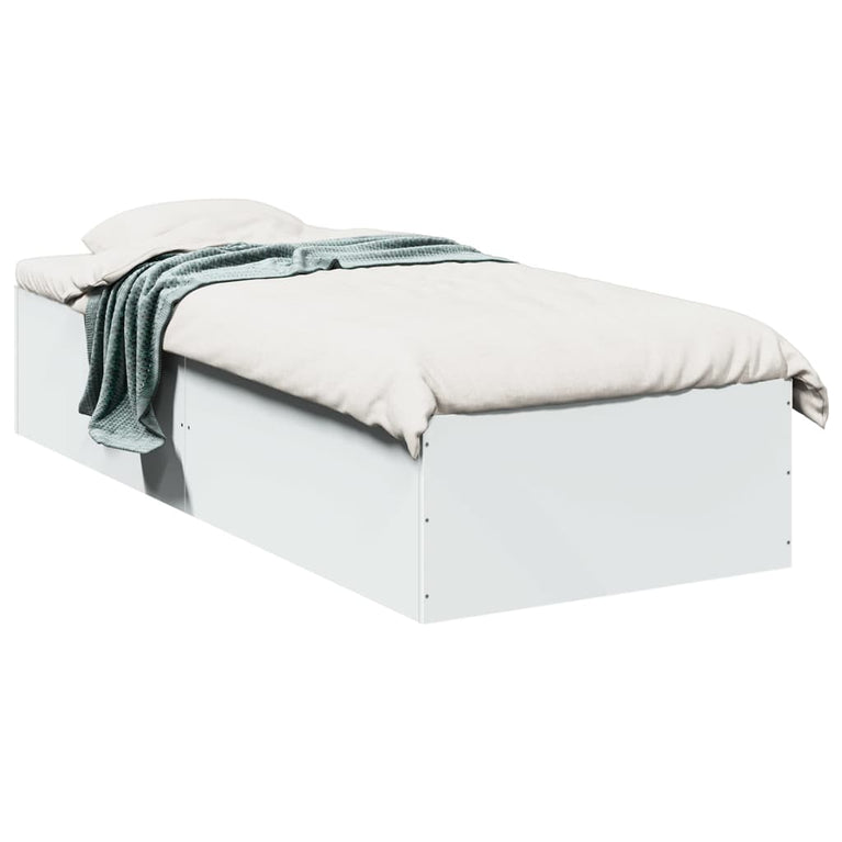 Bedframe bewerkt hout wit 90x200 cm