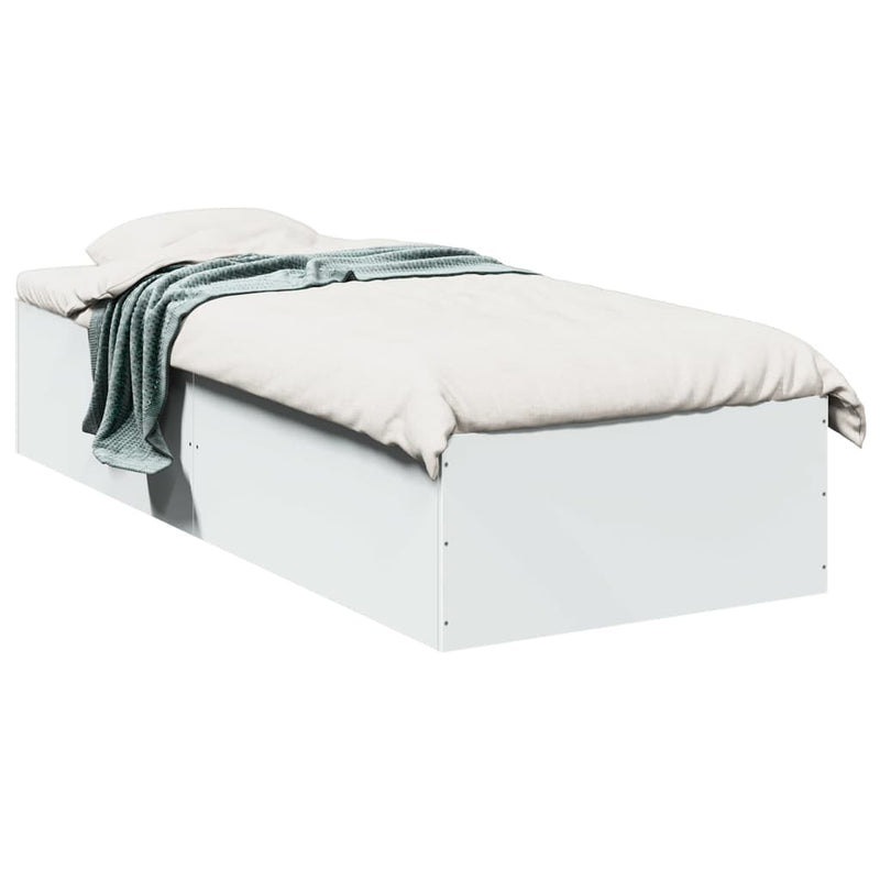 Bedframe bewerkt hout wit 90x200 cm
