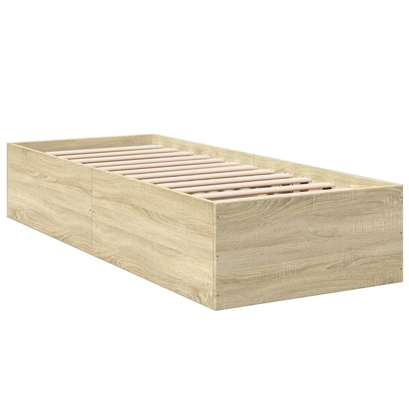 Bedframe bewerkt hout sonoma eikenkleurig 90x200 cm