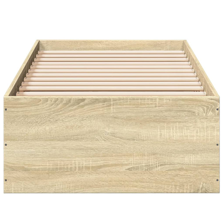 Bedframe bewerkt hout sonoma eikenkleurig 90x200 cm