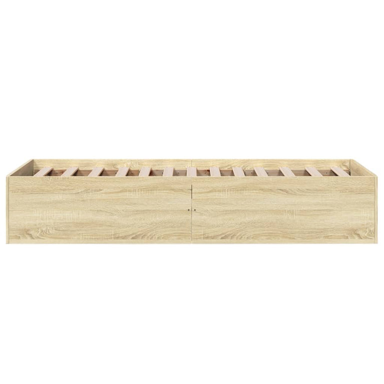 Bedframe bewerkt hout sonoma eikenkleurig 90x200 cm