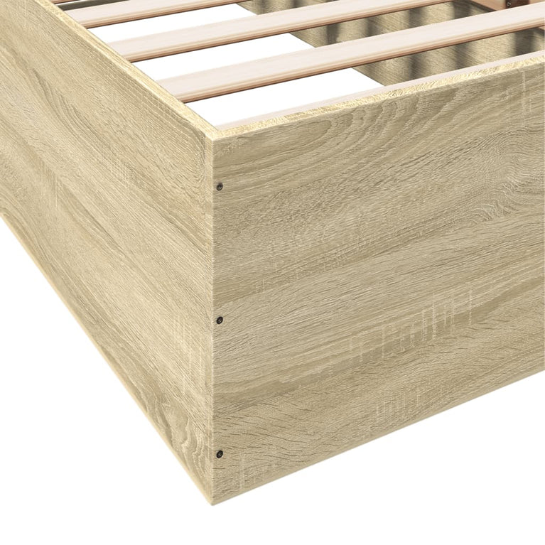 Bedframe bewerkt hout sonoma eikenkleurig 90x200 cm