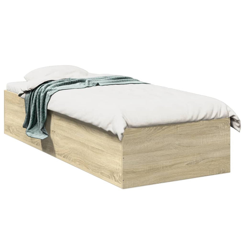 Bedframe bewerkt hout sonoma eikenkleurig 90x200 cm