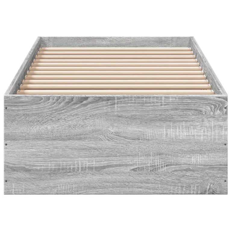 Bedframe bewerkt hout grijs sonoma eikenkleurig 90x200 cm