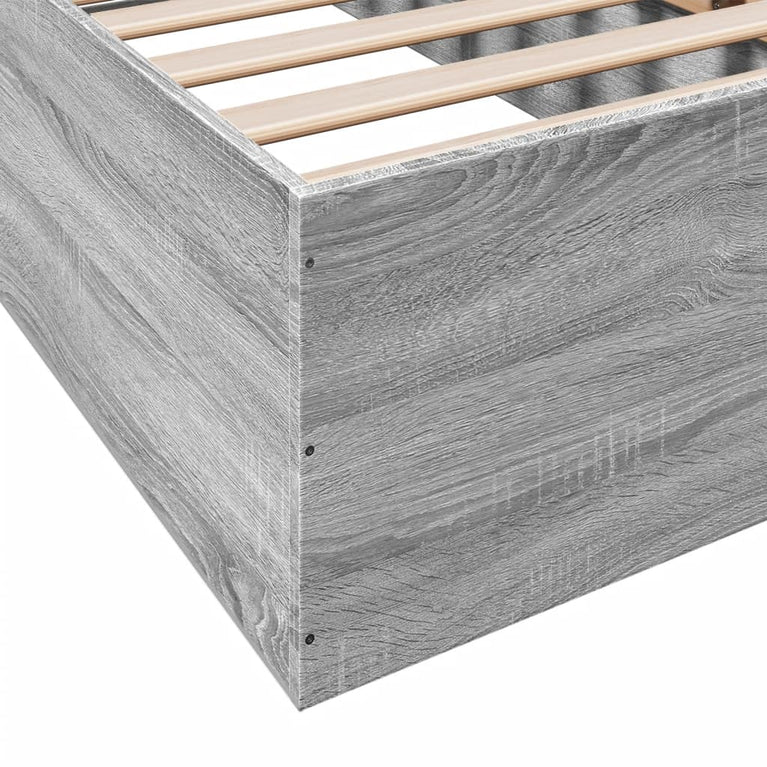 Bedframe bewerkt hout grijs sonoma eikenkleurig 90x200 cm
