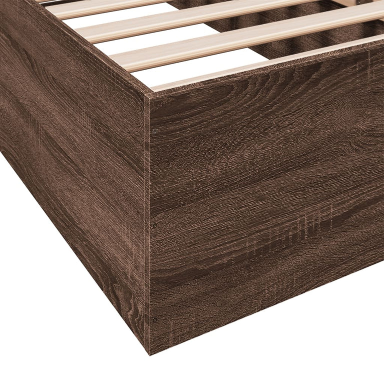 Bedframe bewerkt hout bruin eikenkleur 90x200 cm