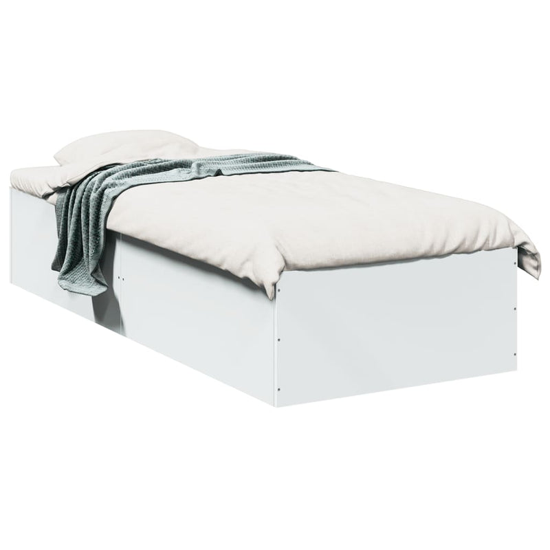Bedframe bewerkt hout wit 90x190 cm
