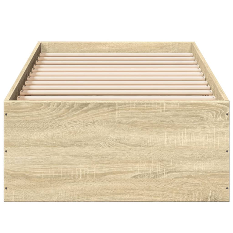 Bedframe bewerkt hout sonoma eikenkleurig 90x190 cm