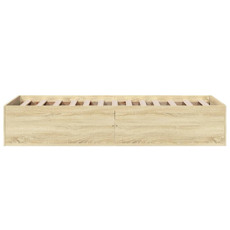Bedframe bewerkt hout sonoma eikenkleurig 90x190 cm